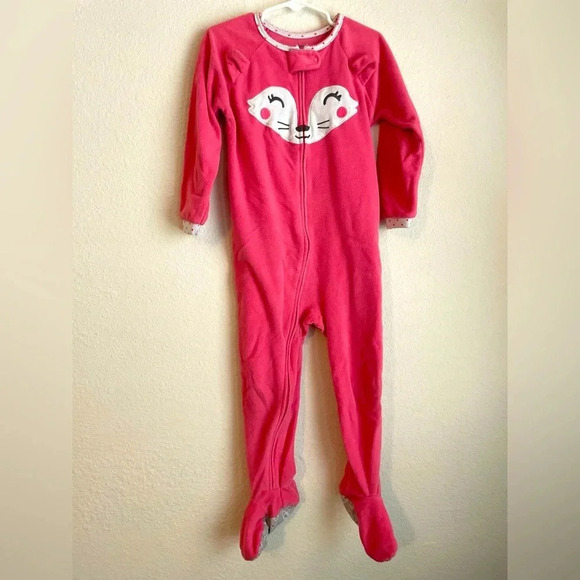 Carter's Other - Carters toddler girls fleece footie pajamas pink fox print size 4T